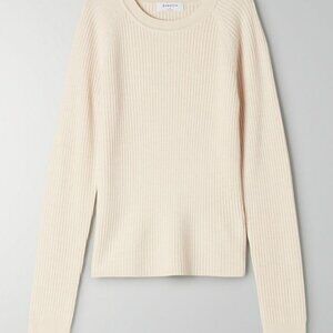 Babaton Cream Ribbed Sweater (Size: S)